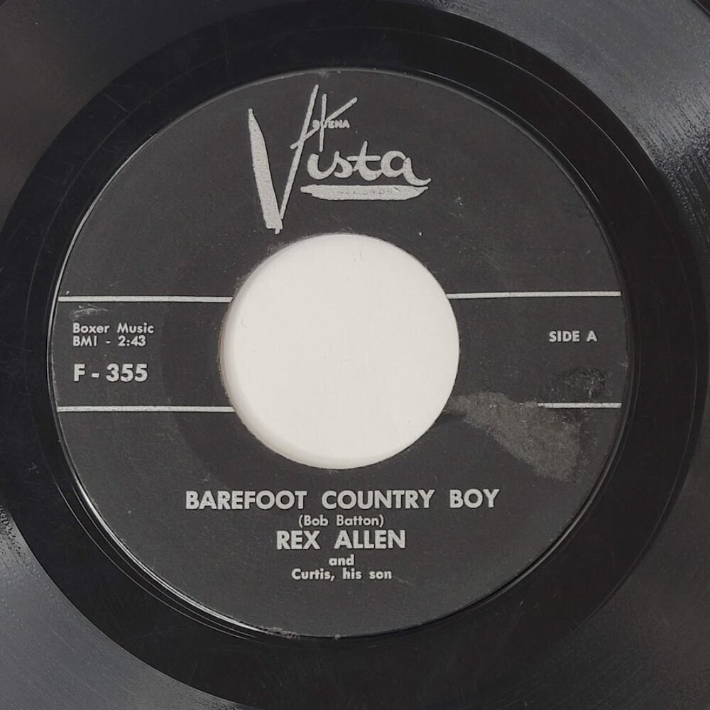 Rex Allen Barefoot Country Boy / Conversation With A Mule 45 RPM Vinyl 1960